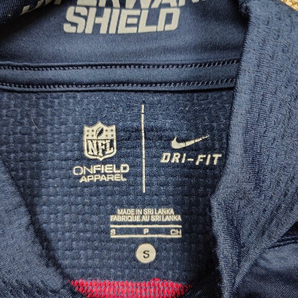 NIKE Hyperwarm Shield Shirt Men Small Blue NEW ENGLAND PATRIOTS NFL Long Sleeve - Picture 3 of 10